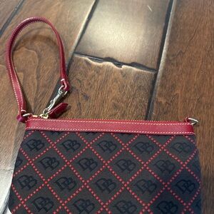 Dooney & Bourke Black and Red Patterned Wristlet